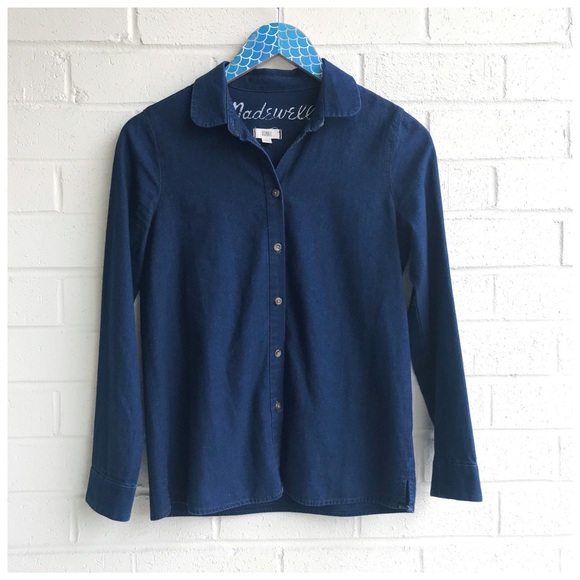 Madewell Tops - Madewell Dark Blue Chambray Cotton Button Down